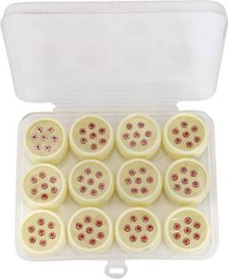YASHANSH 7 PCS RED STONE ROUND BINDI FOREHEAD Red Bindis