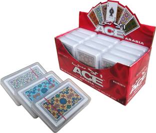 The Ace Card company Pack of 3 Pure Plastic Playing Card Decks Washable