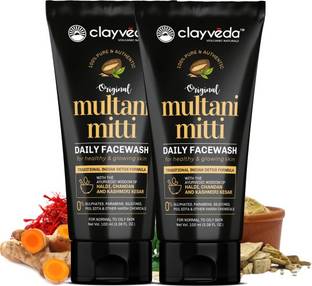 ClayVeda Original Multani Mitti  for Daily Use - Pack of 2 (100 ml x 2) Face Wash