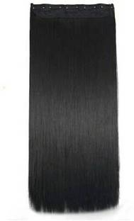 Vedica 5 Clip 24 Inch Natural Black Straight  Extension/ Accessories Hair Extension