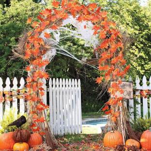 BS AMOR Artificial Ivy Maple Leaves Hanging Vine Creeper Plants Bunch for Home Decor maindoor Wall Door Balcony Office Decoration Party Festival Craft Artificial Plant
