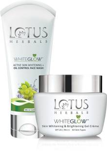 LOTUS HERBALS WhiteGlow Skin Whitening and Brightening Gel Cream_60gm with Oil Control Face Wash_50gm �(2 Items in the set)