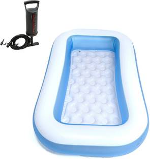 Fossilbeater Combo 6 Feet Inflatable Bath Tub with Air Hand Pump Inflatable Swimming Pool