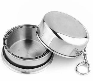 Honestystore Folding Stainless Steel Travel Mug Cup Glass Glass Water/Juice Glass