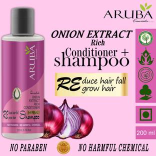 ARUBA Essentials Rich Onion Extract with Conditioner Herbal Shampoo - Anti Hair Fall - Conditioner & Volumizer for your Hair (Paraben Free)