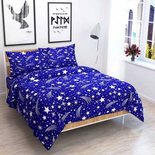 Swiss Hub Cotton Double Flat 120 TC Printed Bedsheet