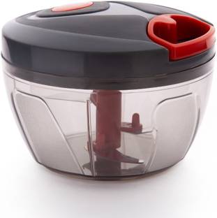 emperor group Random colour New 2 in 1 Handy Turbo Chopper with 3 Blades Tough Maker Mini Handy Chopper Vegetable Cutter Quick Chopper Onion Chopper Pull Chopper Hand Grinder Mixer Food Processor (650 ML) random colour Vegetable & Fruit Chopper