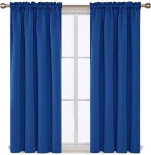 COMFY HOME 274.3 cm (9 ft) Silk Blackout Long Door Curtain (Pack Of 2)