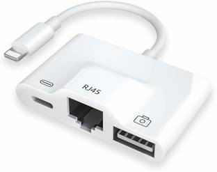 microware Lightning Cable 0.01 m Ethernet LAN Lighting to RJ45 Adapter Network Compact USB 3.0