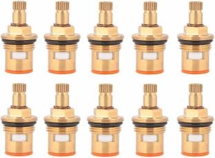 Floyd Brass Ceramic Disc Cartridge Quarter Turn 1/2-inch for Hot and Cold Bathroom Kitchen Tap Faucet Valve - Set of 10 Nos Aerator Foam Flow Faucet