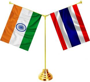 UNIQ India ,Thailand Rectangle Table Miniature Flag