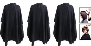 Angel Infinite Hair Cutting Apron Cape For Saloon and Beauty Parlour, Barber Hair Tool Cloth Apron for Men and Women (Black, Set Of 3) Makeup Apron