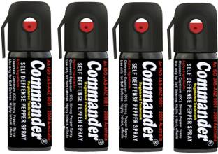 COMMANDER Self Secure Shield Self Defence Women Safety upto 10 feet Range Dispensable Pack of 4 Pepper Stream Spray
