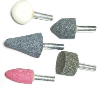 Inditools 5PC 1/4 Inch Shank Stones Mounted Stone Rotary Bit Set (5 Bits) 6mm Shank Rotary Bit Set
