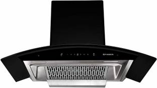 FABER HOOD CREST PLUS HC SC BK 90 Auto Clean with Powerful Suction Capacity Wall Mounted BK GLASS 1200 CMH Chimney