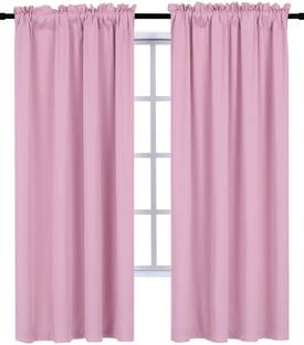 COMFY HOME 213.3 cm (7 ft) Door Silk Blackout Curtain (Pack Of 2)