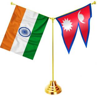 UNIQ Y shape Stand - India - Nepal Rectangle Table Miniature Flag