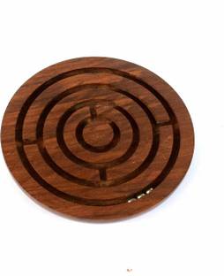 CloudNet India Wooden 4 inch Puzzle Ball-in-a-Maze Games Puzzle Pedagogical Board Brain Teaser Games Fun Game for Kids Party & Fun Board Game