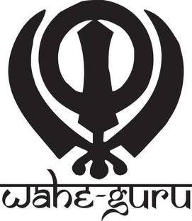 god & god's 47 cm Wahei Guru Khanda Wall Self Adhesive Sticker