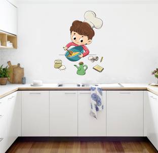 Decal O Decal 60 cm Cooking Kid Wall Stickers (PVC Vinyl,Multicolour) Self Adhesive Sticker
