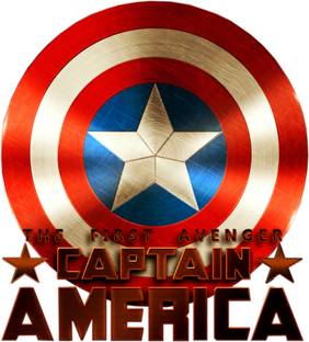 DivineDesigns 56 cm Captain America Sheild Sticker Self Adhesive Sticker