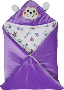 BRANDONN Printed Single Hooded Baby Blanket for  Mild Winter