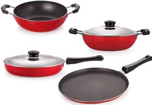 NIRLON Non-Stick Extremely Durable Kitchenware Kitchen Cooking Utensils Combo Set Offer Non-Stick Coated Cookware Set
