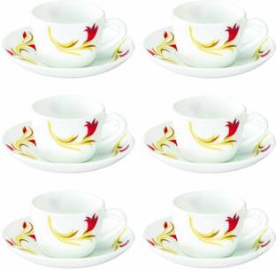 Larah by Borosil Pack of 12 Opalware Larah By Borosil Red Lily