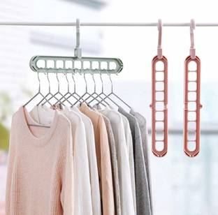 DK FASHION Foldable Cloth Hanger, 360 Degree Rotating Hook, Wardrobe Organiser- Pack of 5 Regular Organizer