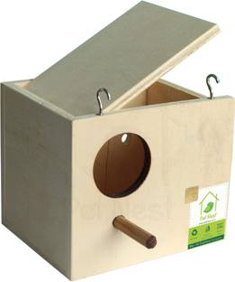 PetNest Mini Budgie , Breeding Box and Nest with Perch for Budgerigars, Lovebird, Finch and Canary Bird Bird House