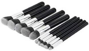DUcare Professional Series Kabuki Makeup Brush Set - Black (Pack of 10)