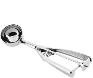 Right Traders Stainless Steel Ice Cream Scoop Cookie Dough Scooper with Trigger Release for WaterMelon, Frozen Yogurt Sorbet, Jelly and Baking Digging Spherical Shape, Dishwasher Safe (Small Size) Kitchen Scoop