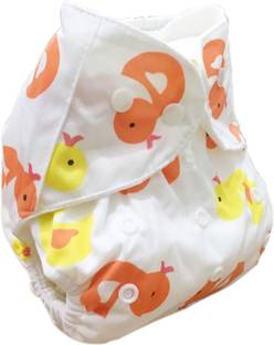 MOM'S PRIDE Printed Reusable Washable Baby Cloth Diaper with Microfiber Insert For 0-24 Months Baby - Cuckoo-Bum