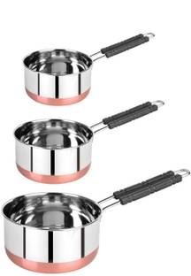 Utkrishta Utkrishta Enterprise Stainless Steel Copper bottom Sauce Pan Milk Pan 15.5 cm, 17 cm, 18.5 cm diameter 1 L, 1.5 L, 2 L capacity