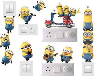 Decals Creation 35 cm Switch Sticker Minions Switch Board Sticker Wall Sticker Self Adhesive Sticker