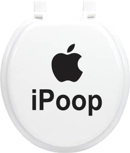 Decals Sticker 45 cm Toilet Seat Sticker Apple i Poop Self Adhesive Sticker