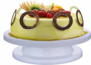 QWICKEST ZONE Plastic Cake Rotary Table Revolving Rotating Cake Stand Baking Tool Cake Turntable Rotating Cake Icing, Decorating Baking Tool Plastic Cake Server