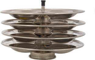 Kanpra Stainless Steel Cookware Idli Stand 4 Plates (Suitable for Inner Lid Pressure Cooker) Induction & Standard Idli Maker