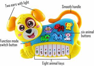 Toyvala Multi-Function Animal Piano Toys, Kids Piano Keyboard Musical Instrument Toddler Toy with Animal Sound and Light Songs for Stimulate Baby's Musical Ability