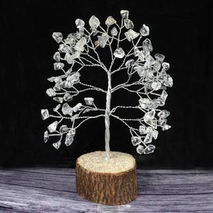 REIKI CRYSTAL PRODUCTS Natural Crystal Clear Quartz Tree Crystal Tree Stone Tree 100 Beads Tree Chip Beads Plant Reiki Healing Tree Crystal Stone Indoor Decorative Showpiece  -  19 cm