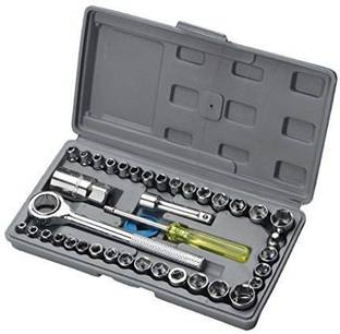 EXPIRO Multipurpose Metal Screwdriver Socket Set and Bit Tool Kit Set Jackly Combination Wrench Tool for Home, Car, Bike -40 Pieces Standard Screwdriver Set Socket Set