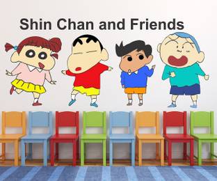 fuzzy 100 cm Shin Chan with Friends Self Adhesive Sticker
