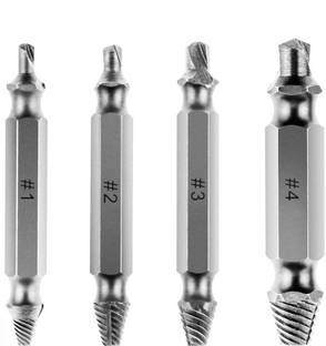 BLAPOXE 4pcs Screw Extractor Drill Bits Guide Set Broken Damaged Bolt Remover Speed Out 4pcs Screw Extractor Drill Bits Guide Set Broken Damaged Bolt Remover Speed Out