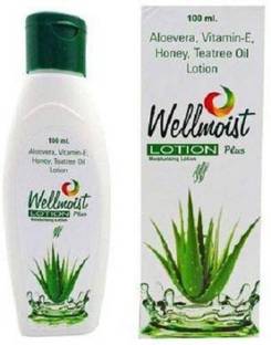 Wellmoist Plus Aloevera, Vitamin E, Honey, Treatree oil Moisturising Lotion (100 ml* 2)
