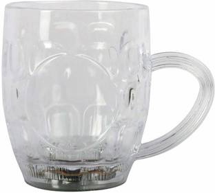 POONJALIYA Rainbow Flashing 7 Color Changing Liquid ActivatedLight big coffee,tea (4 pice) Plastic, Glass Coffee Mug