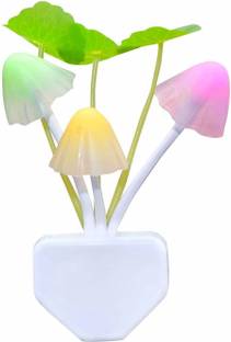 Nyalkaran Fancy Color Changing LED Mushroom Night Light for Kids Bedroom with Automatic on/Off Smart Light Sensor (Multicolour) Night Lamp