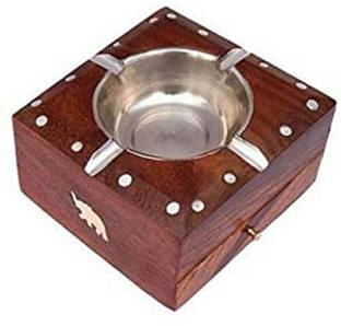 sk handicraft Cigarette holder Brown Wood Ashtray