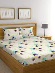 Raymond Home 210 TC कॉटन डबल ऐब्स्ट्रैक्ट बेडशीट