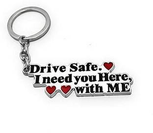 RAJ Drive Safe Handsome Engraved Keychain Keyring for Husband Boyfriend Gift Key Chain