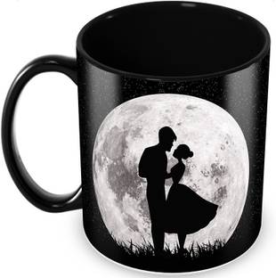 Tuelip "Moon Love" Quote Printed for Valentines Day Gift, Tea and Coffee Ceramic Coffee Mug